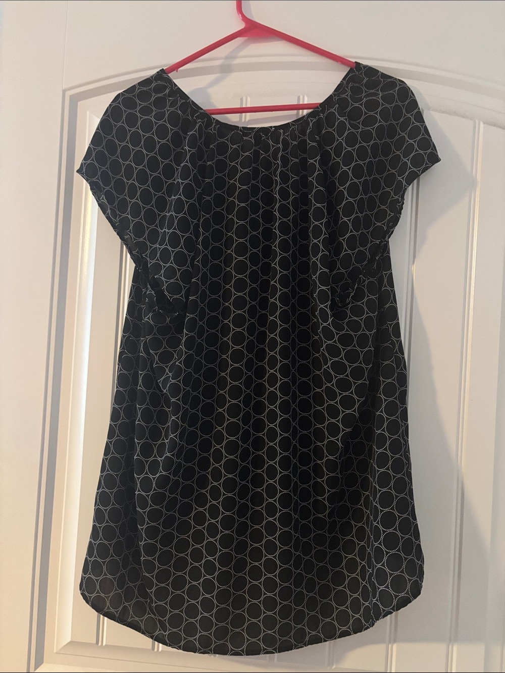 Black Circle Print Short Sleeve Tunic - Picture 3 of 3